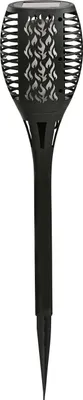Produktbild von Dehner Solarleuchte Flammenfackel Junior, Lichtfarbe warmweiß, Ø 10 cm, Höhe 50 cm, Kunststoff, schwarz