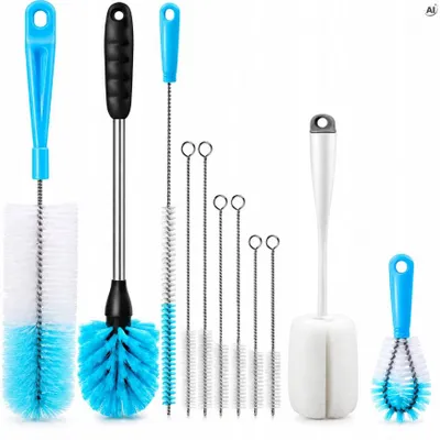 Reinigungsbürsten Set für Flaschen, Trinkhalme und Trinkflaschen - lange Bürsten