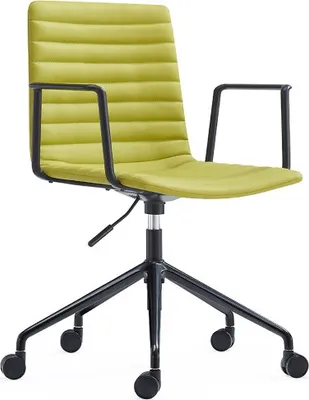 Productafbeelding van CasaDolce 2-delige bureaustoelen set BREZO, groen, 72x67x84/91 cm, draaibaar en in hoogte verstelbaar, met vaste armleuningen