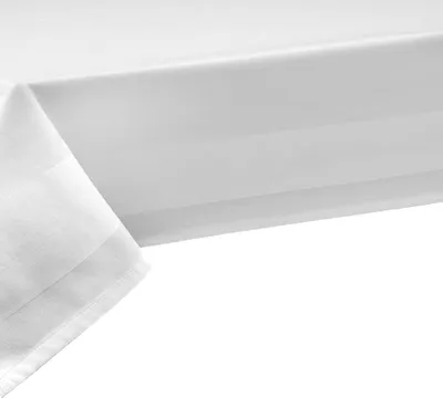 Produktbild von DecoHomeTextil Tischdecke 100% Baumwolle Damast Gastro Edition Weiß Feinste Vollzwirn Qualität Eckig 160x320 cm