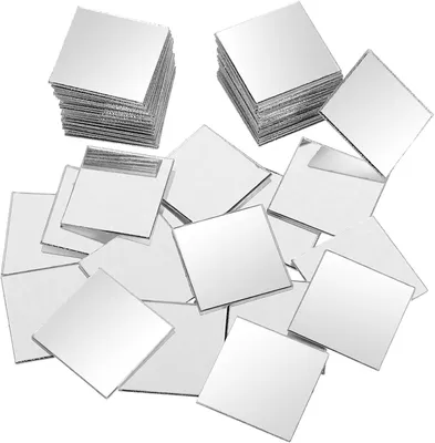 Obrázek produktu pro Malé samolepicí zrcátka, rozměr 2,5 x 2,5 cm, balení 100 kusů, vhodné pro DIY projekty, do koupelny, pro dekorace na oslavy