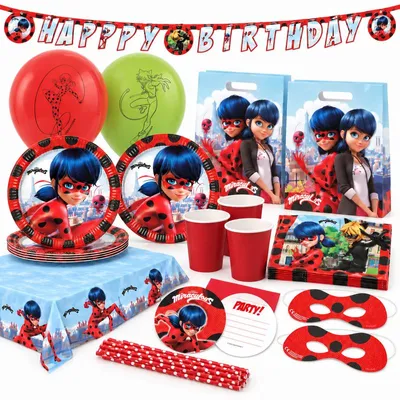 Produktbild von Miraculous Ladybug & Cat Noir XXL Partyset zum Kindergeburtstag