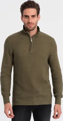 Obrázek produktu pro Ombre Clothing Pánský klasický svetr Sorath olivová S