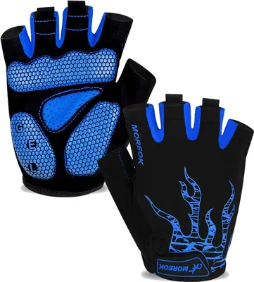 Produktbild von ALSTER HERZ® Premium Halbfinger Fahrradhandschuhe, rutschfeste, Fitness A0581, L/XL, Blau