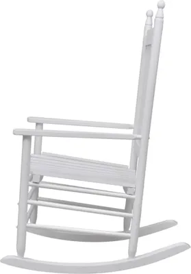 Produktbild von vidaXL Schaukelstuhl mit Gebogener Sitzfläche Weiß Holz