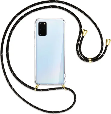 Produktbild von Handykette Backcover-Schutzhülle mit Band (Metall goldfarben) für Samsung Galaxy S20 Plus - schwarz/gold