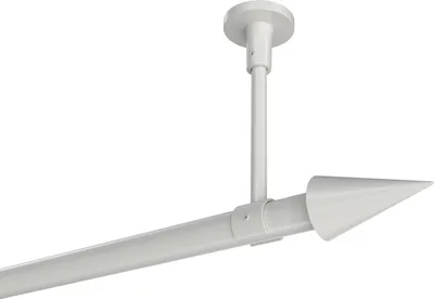 Produktbild von Interdeco Gardinenstange / Vorhangstange Weiß, Typ Sonette Savio (Kegel) ohne Ringe, Deckenmontage, 20 mm Ø 1-läufig, 480 cm