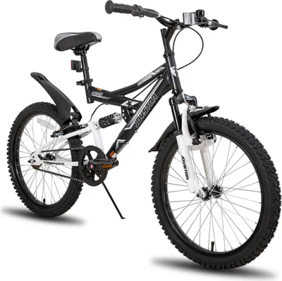 Produktbild von HILAND Contender 20 Zoll Kinder-Mountainbike Vollfederung Jungen Mädchen, Kinderfahrrad mit Schutzbleche und Handbremse, Schwarz