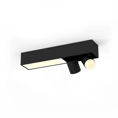 Produktbild von Philips Hue White and Color ambiance Centris Zweierspot schwarz, Intelligenter Einbaustrahler, Bluetooth/Zigbee, Schwarz, LED, Metall, GU10