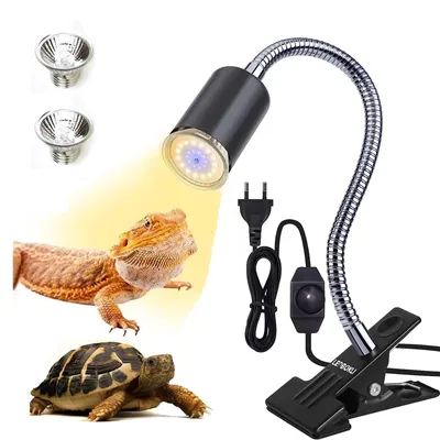 Produktbild von Schildkröten Wärmelampe, 2*25 W Glühbirne, dimmbar Aquarium Reptilien Lampe