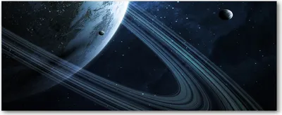 Produktbild von Tulup® Leinwandbild - 125x50 cm - Wandkunst - Drucke auf Leinwand - Leinwanddruck  - Weltall & Science-Fiction - Schwarz - Planet