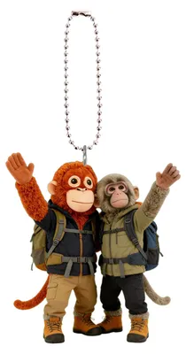 Produktbild von Affen-Schlüsselanhänger, niedlicher Baby-Affe aus Acryl, 2D-Affe mit Plüschtier, Anhänger zum Aufhängen an Rucksack, Handtasche und Autoschlüssel