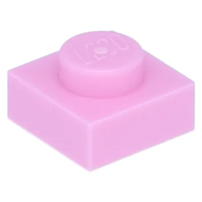 A single pink LEGO brick is shown against a white background.