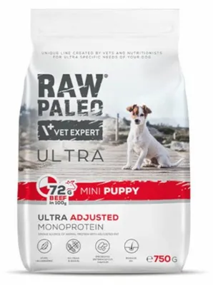 Zdjęcie produktu dla Sucha karma szczenięta VetExpert Raw Paleo Ultra Wołowina Mini Puppy 750g