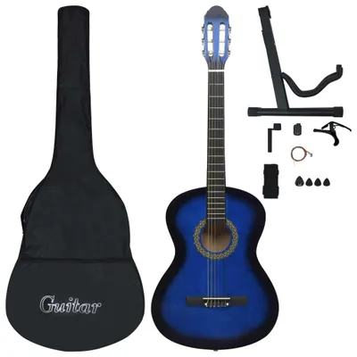 Immagine prodotto di Set Chitarra Classica per Principianti 12 pz Blu 4/4 39"