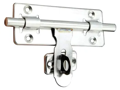 Produktbild von Edelstahl-Türriegel mit Vorhängeschlossverschluss, 100 mm für Schiebetüren