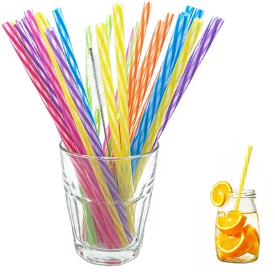 Set von 30 wiederverwendbaren Plastikstrohhalmen, Ansicht 2 von 6