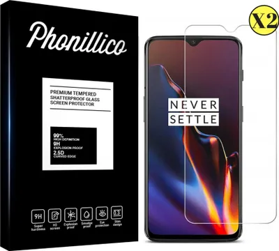 Produktbild von Hartglas für ONEPLUS 6T [2 Stück] Displayschutzfolie Screen Protector Film Anti-Kratzer Glas Resistant Phonillico®