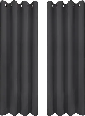 Produktbild von Famanu Verdunkelungsgardinen 2 Paneele [140x245 cm Grau] - Thermische und Schallisolierende Gardinen