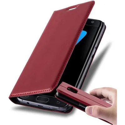 Image de Cadorabo Housse pour Samsung Galaxy S7 EDGE Housse de protection en rouge Housse pour téléphone portable Etui Case Cover Fermeture magnétique