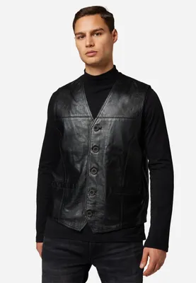 Produktbild von Ricano Herren Lederweste 321 Vest Lammnappa – schwarz / 2XL
