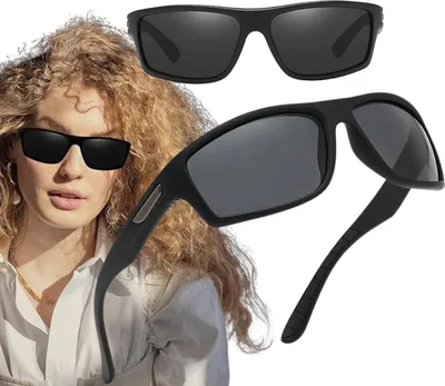 Image de Camerazar Lunettes de soleil polarisantes universelles pour le sport, noires, pour hommes et femmes