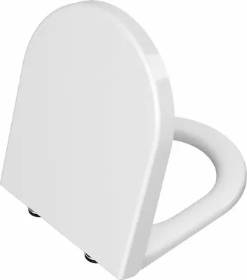 A white toilet seat is shown from a slightly elevated side angle against a white background.
