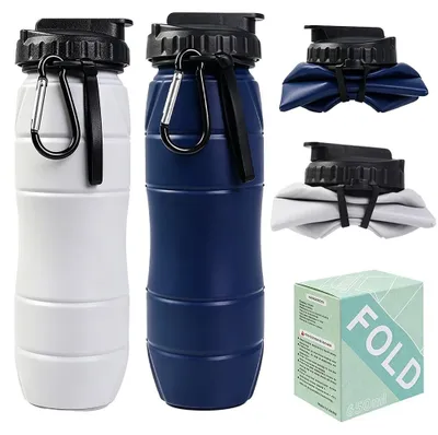 Image de Bouteille en silicone pliable, étanche et portable