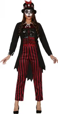 Produktbild von Voodoo Hexenmeisterin Damen Kostüm als Verkleidung für Halloween und Karneval Größe: L - 42/44