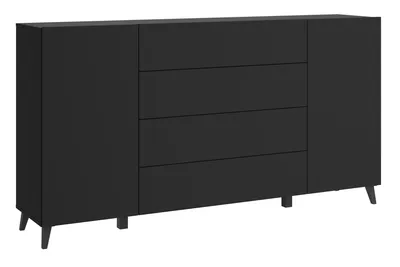 Image de MINIO – Commode LOKET 182, Buffet avec tiroirs, largeur 180 cm, couleur noire