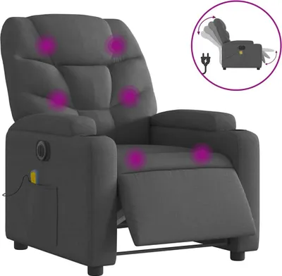 Produktbild von vidaXL Massagesessel Elektrisch Dunkelgrau Stoff