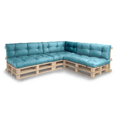 Produktbild von Palettenkissen für Palettensofa – Palettenauflagen N_PPI (Eckkissen 60x40, Türkis)