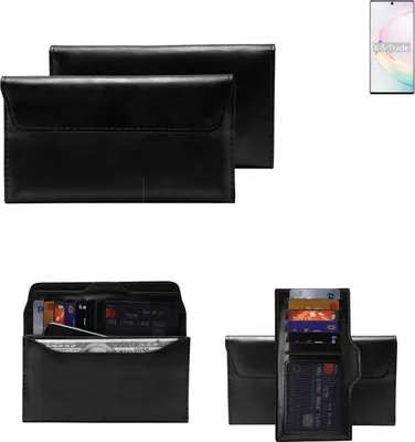Produktbild von K-S-Trade Handy Hülle kompatibel mit Samsung Galaxy Note10+ 5G Exynos Schutz Hülle Tasche Schutz Case Handytasche Kunstleder schwarz, 1x