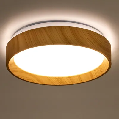Produktbild von LUMILED LED Deckenleuchte Holzoptik 18W Rund 27cm 4000K Neutralweiß IP44 Spritzwasserdicht Modern Deckenlampe für Badezimmer Küche Flur Schlafzimmer