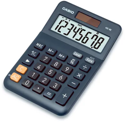 Obrázok produktu pre Casio MS-8E, Desktop, Kalkulačka s displejom, 10 číslica/číslic, Batérie, Čierna, Šedá, Oranžová