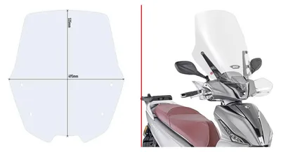 Obrázek produktu pro Vyměnitelný průhledný štít GIVI 53,5 x 49,5 pro KYMCO People S 125/150/200