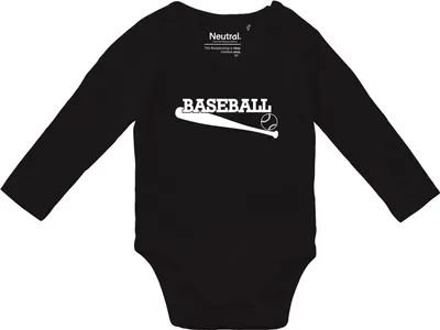 Produktbild von Huuraa Baby Body Baseball Baseballschläger 62 Black  Baumwolle Fairtrade Langarmbody Geschenkidee