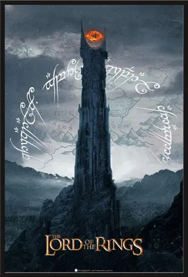Immagine prodotto di Il Signore degli Anelli - Poster - Torre di Sauron + cornice a incastro, Shinsuke® Maxi in plastica nera, lastra in acrilico