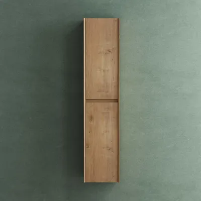 Produktbild von Mai & Mai Hochschrank Allzweckschrank Badschrank Badezimmerschrank mit 2 Türen und 6 Fächern Badregal für mehrere Funktionen in Kerneiche BTH: 35x30x160 cm Rimo