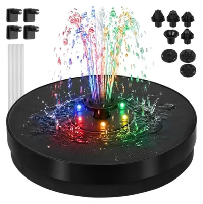 Productafbeelding van Gardlov 23227 Drijvende, solar-aangedreven RGB LED-fontein, 180 liter per uur, 3W