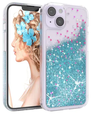 Produktbild von EAZY CASE - Glitzer Hülle kompatibel mit Apple iPhone 14 Glitzer Schutzhülle, Soft Case, Backcover Transparent mit Motiv
