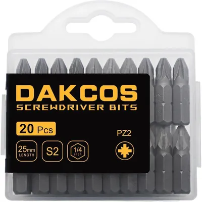 Produktbild von PZ2 Bits S2 Stahl 25 mm 20 Stück für Akkuschrauber 1/4" Sechskant