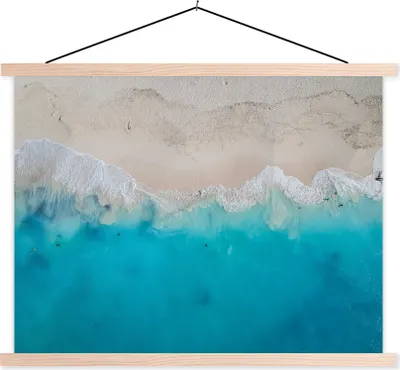 Produktbild von MuchoWow® Textilposter Meer - Strand - Sommer 60x45 cm mit holzfarbenen Rahmen - Bild