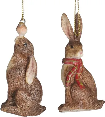 Produktbild von Goodwill Weihnachtshänger Kaninchen Braun 7,5 cm Vorteilsset Pro 2 Stück