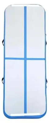 Image de Tapis de gymnastique gonflable, en PVC résistant, polyvalent pour le yoga et le fitness, bleu, 400 x 100 x 10 cm