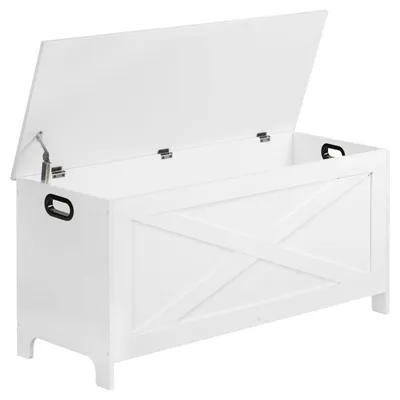 Zdjęcie produktu dla Skrzynia z miejscem do przechowywania, wymiary: 100 x 40 x 48 cm, kolor: biały
