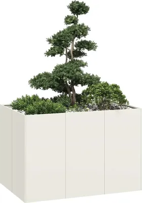 Immagine prodotto di Maison Exclusive - Fioriera bianca 120x80x80 cm in acciaio