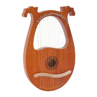 Produktbild von Lyra Harfe Instrument Mahagoni Lyra Harp 16 Saiten Stimmung mit Stimmschlüsselsatz Pickup Vintage Retro Geburtstag Geschenk