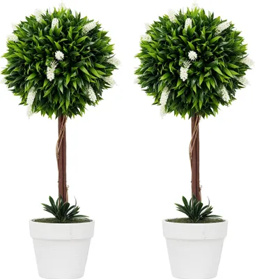 Produktbild von HOMCOM Kunstpflanze Lavendel 2er-Set Künstliche Pflanzen 60 cm Zimmerpflanze