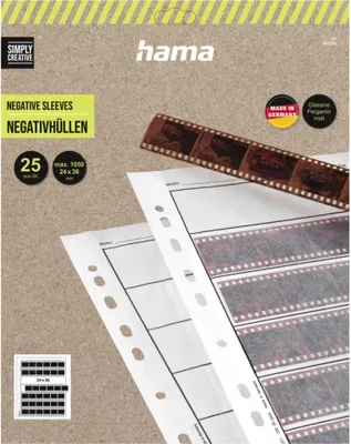 Obrázok produktu pre Hama Negative Sleeves, 24 x 36 mm, Glassine matt, 7 listy, 24 x 36 mm, 25 listy, 260 mm, 310 mm, 348 mm